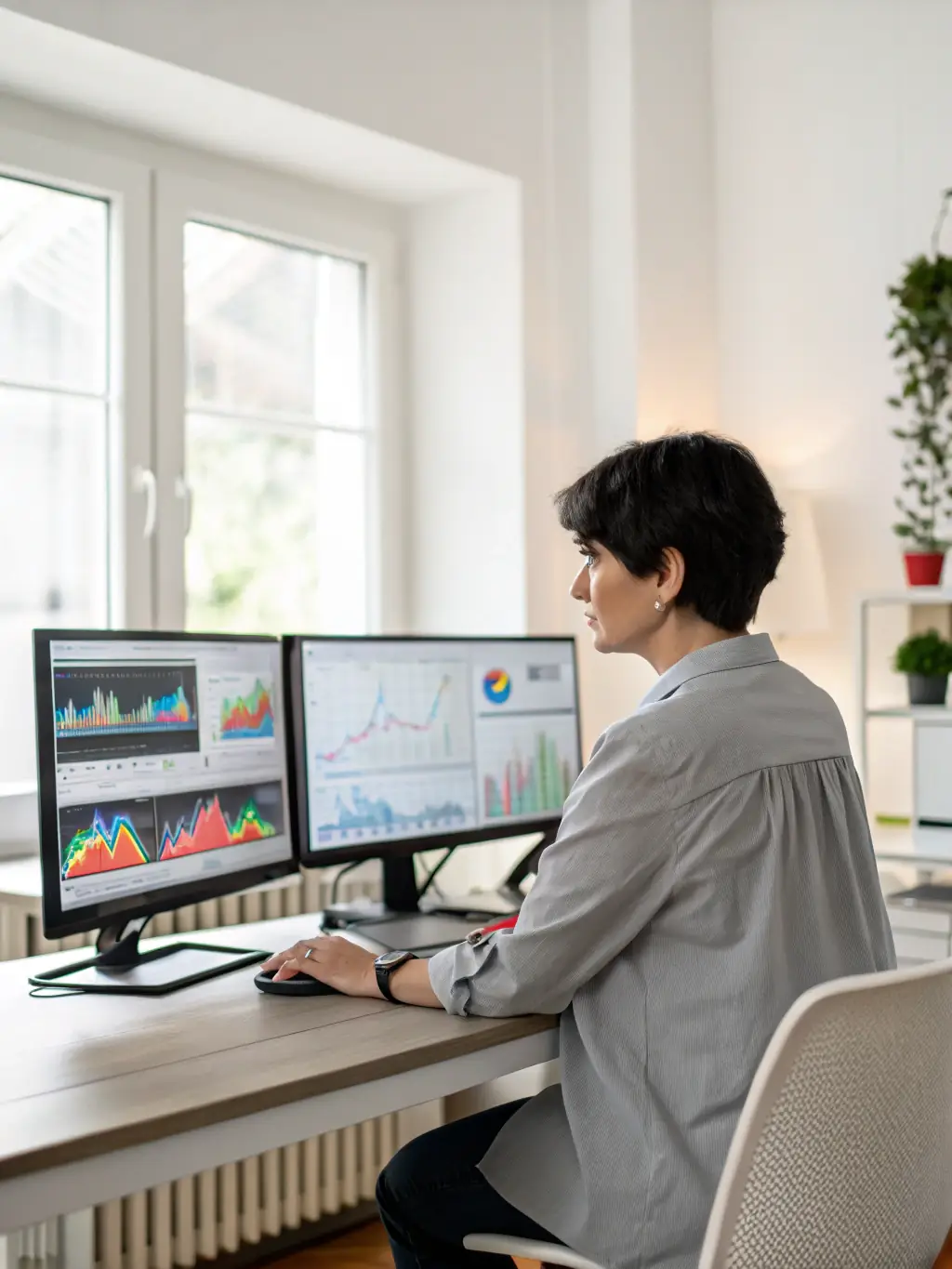 A professional product manager analyzing detailed feedback reports and data visualizations generated from Gratis Getest, demonstrating the platform's analytical capabilities.